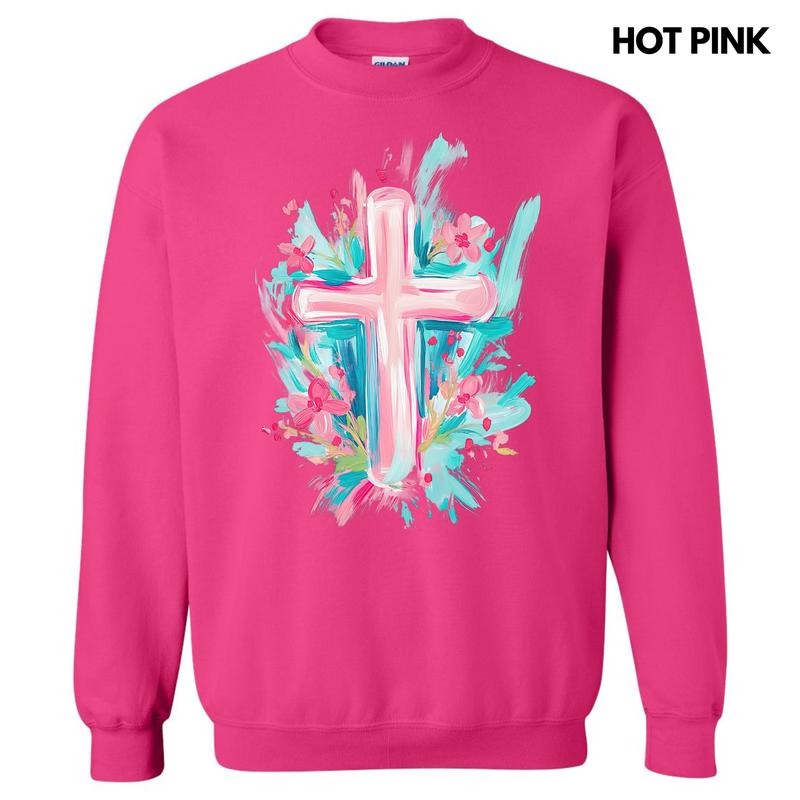 Pastel Brushstroke Cross Sweatshirt 'NLB'