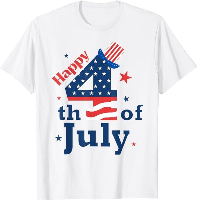 Patriotic Shirts For Men, Happy 4th Of July Patriotic American US Flag T-Shirt Menswear Casual Cotton Fashion Top