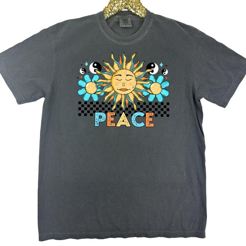 Peace Retro Sun Comfort Colors T-Shirt