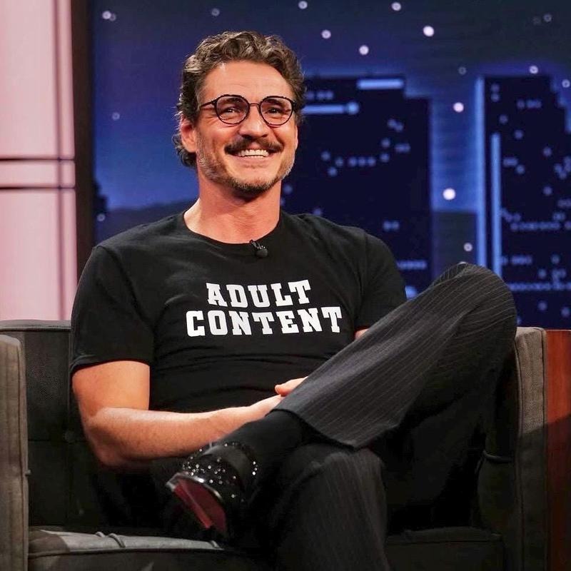 Pedro Pascal Adult Content Trans Right Comfort Colors Unisex Tshirt For Fan, Pedro Pascal TV Show 90s Retro Bootleg Shirt, Fan Merch Celebrity Crush