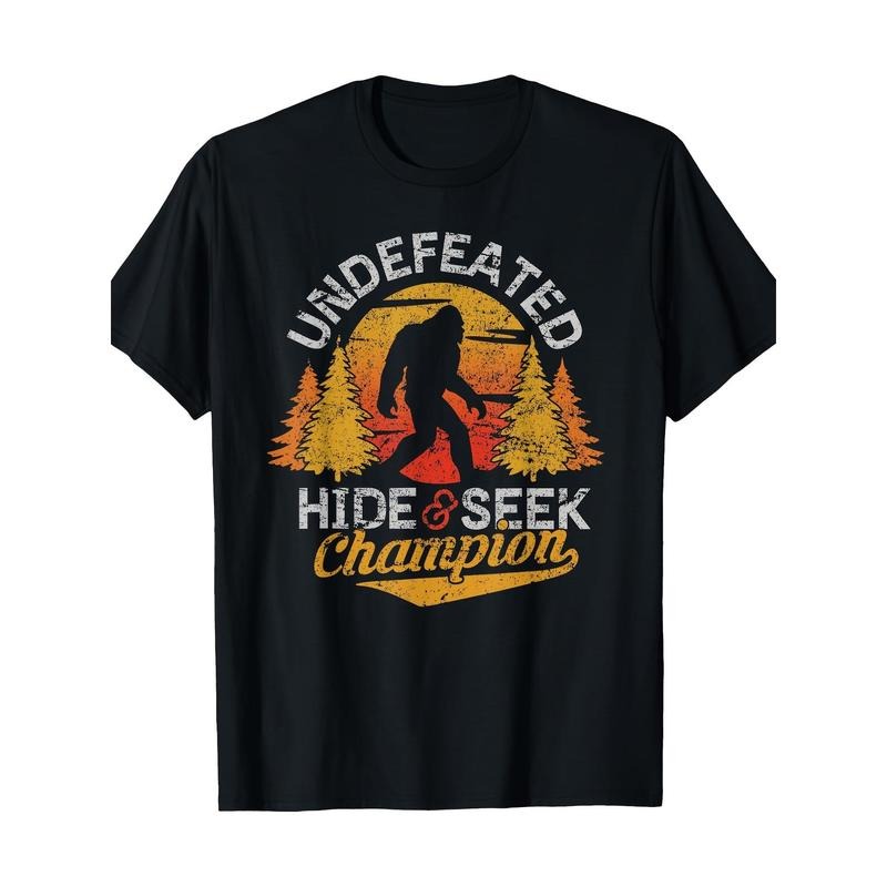 Peekaboo Champion Shirt Sasquatch T-shirt Men's T-shirt Cotton Made in USA