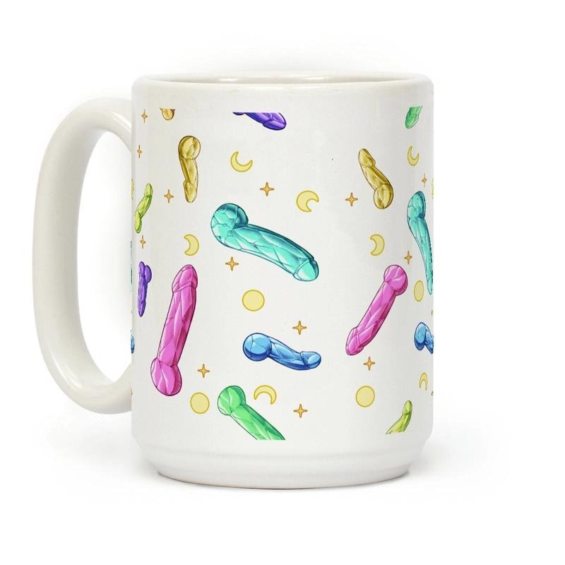 Penis Crystal Pattern Coffee Mug 11oz-15oz, Printed in the USA, Handy for Coffee and Tea, Funny Coffee Mug, Gift Ideas