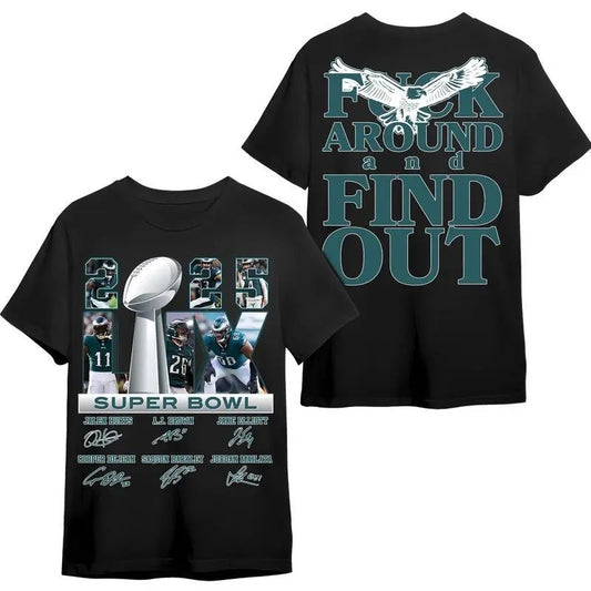 Ph1ladelphia Championship Sup Bowl Lix 2025 T-Shirt, Philly F around Find Out Shirt, Eagle Champions 2025 tshirt, Gameday Team Spirit Football Shirt Menswear Crewneck