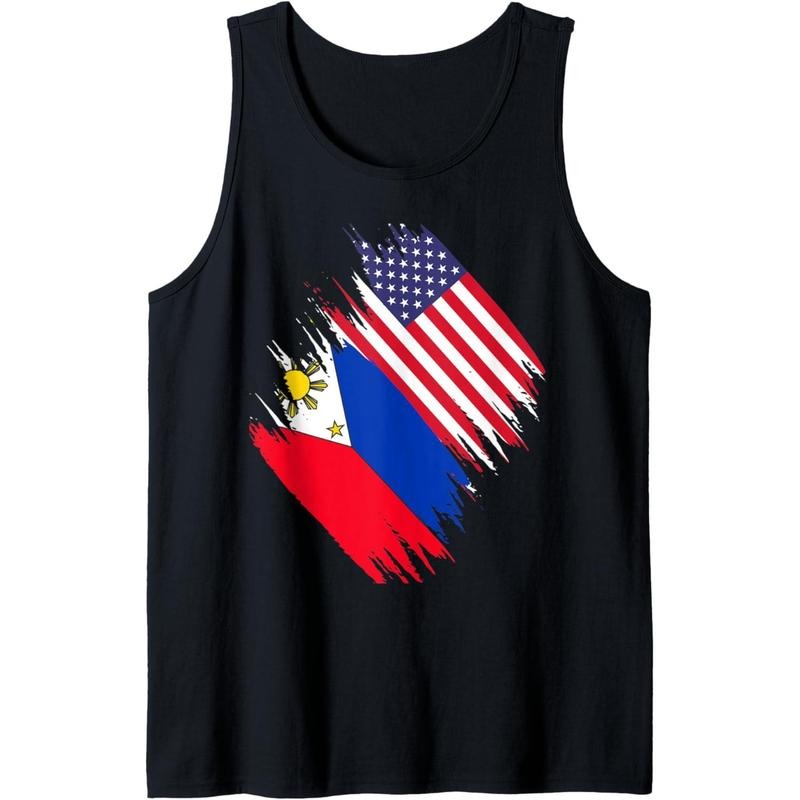 Philippines USA Flag American Filipino Pride Philippines Tank Top made in USA