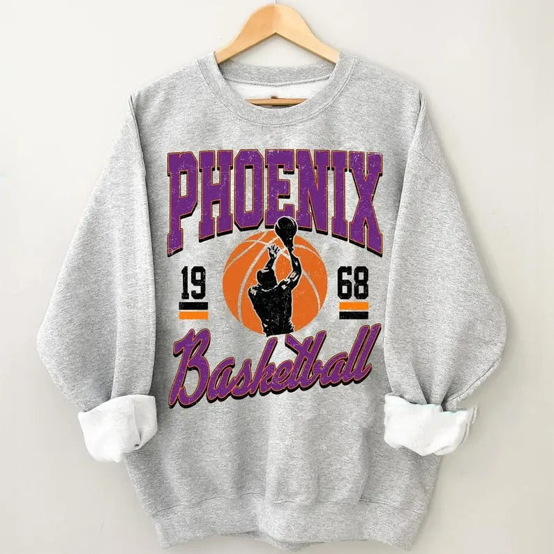 Phoenix Basketball Graphic Shirts, Retro 90s Basketball Sweatshirt, Game Day Sweatshirt