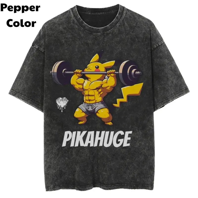 Pikahuge Gym Vintage T-Shirt, Pokemon Shirt, Gym Shirt, Unisex T-Shirt, Gift For Men Women