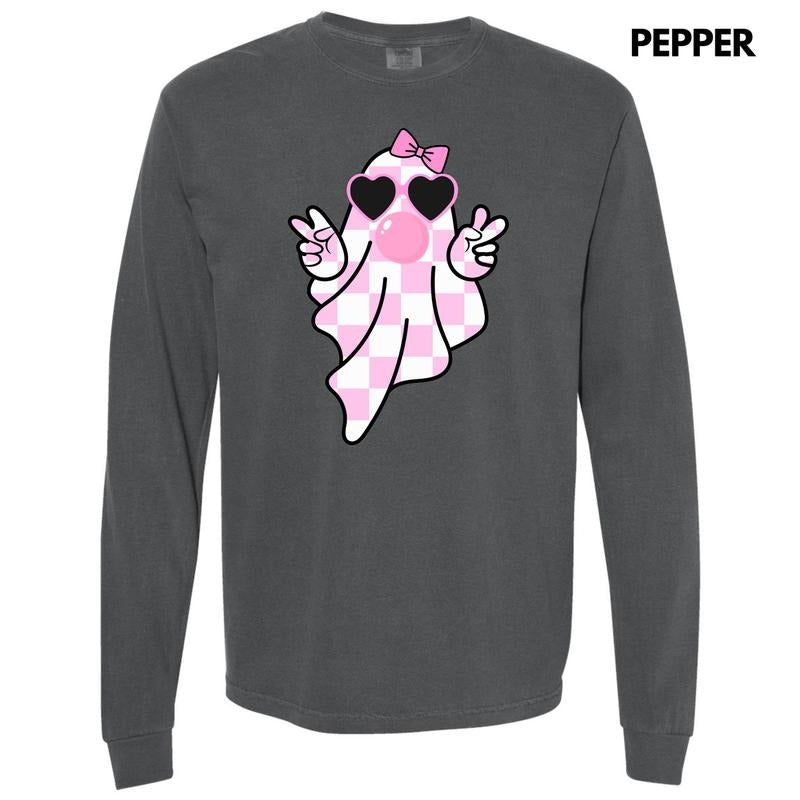 Pink Bubblegum Ghoul Long Sleeve Comfort Colors T-Shirt 'NLB'