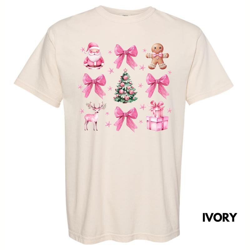 Pink Coquette Christmas Collage Comfort Colors T-Shirt 'NLB'