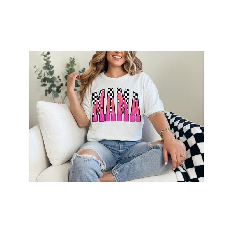 Pink Flame Mama Comfort Color T-Shirt, Casual Womenswear Shortsleeve Everyday Style Tshirt