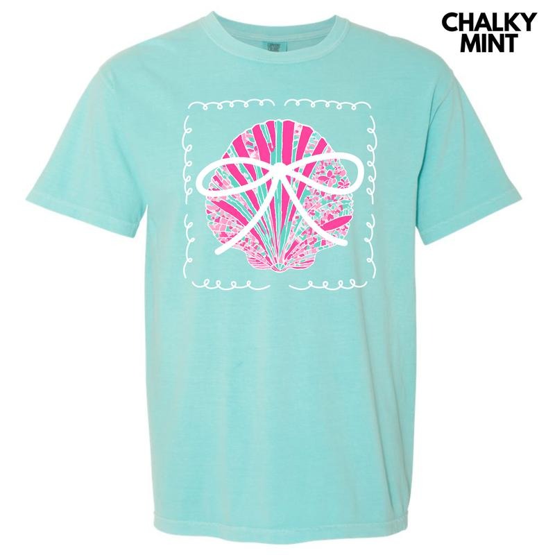 Pink Seashell Coquette Comfort Colors T-Shirt 'NLB'