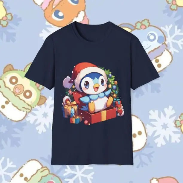 Piplup Anime Christmas Tshirt, Pokemon Christmas Shirt, Pokemon Shirt, Manga Shirt, Anime Shirt, Gift For fan, Menswear Top, Womenswear Top