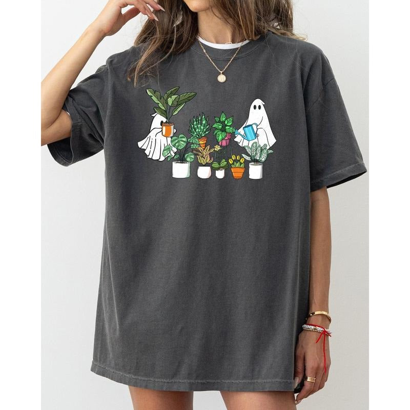 Plant Lover, Ghost, Skeleton, Spooky, Funny, Witch, Aesthetic, Meme, Halloween, Costume, Tshirt, Women's, Comfort Colors Tee, Spooky, Tshirt, Witch, Pumpkin, Ghost, Skeleton
