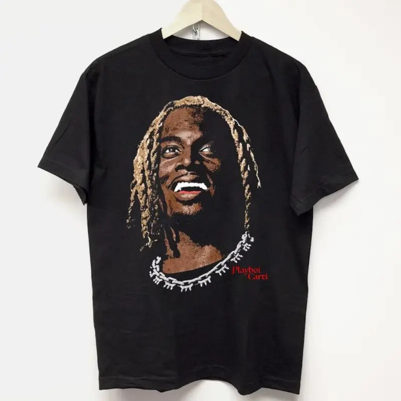 Playboi Vintage Carti Graphic Shirt Hiphop rap fan Cotton Menswear