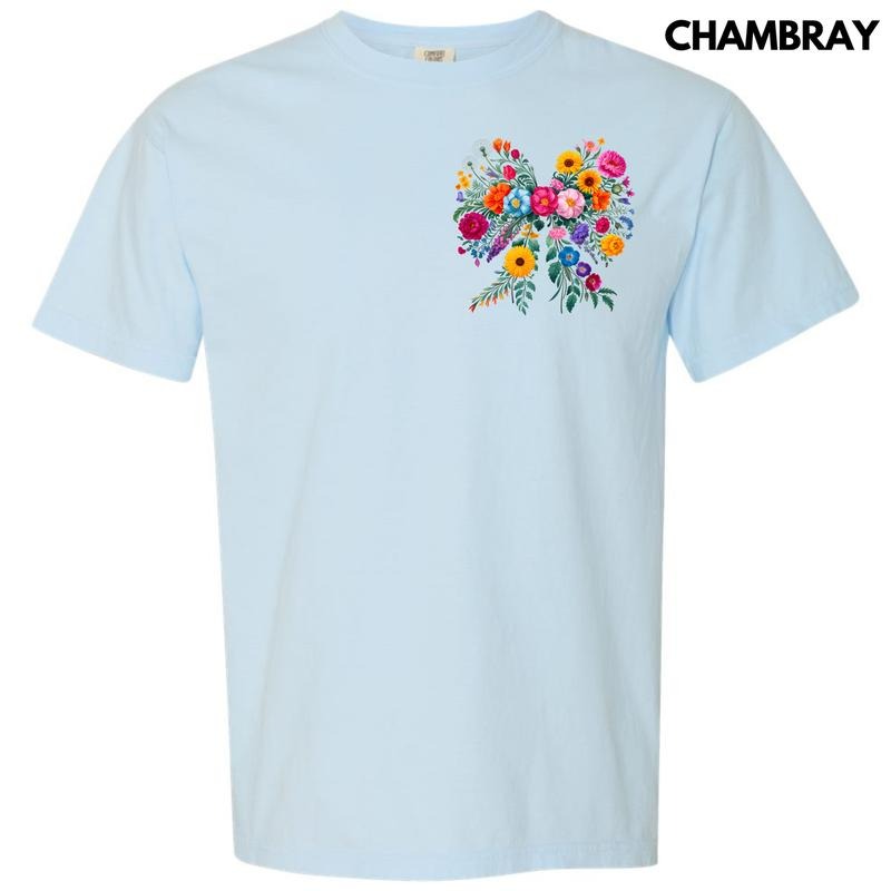 Pocket Size - Blooming Big Bow Comfort Colors T-Shirt 'NLB'