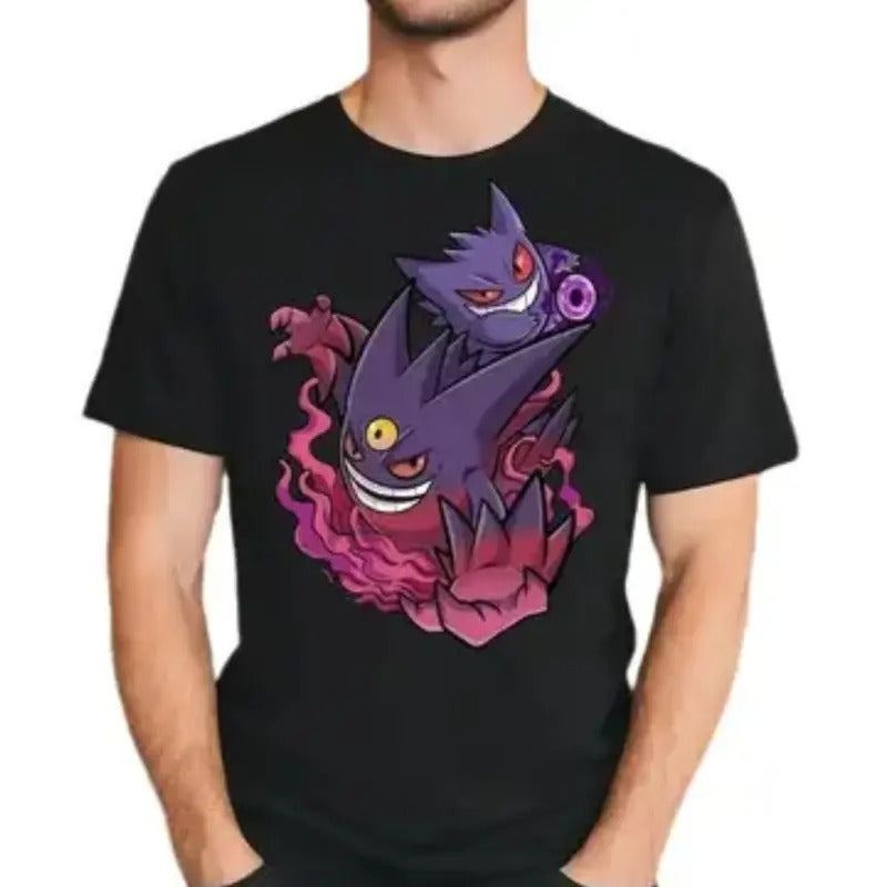 Pokemon Shirt, Mega Gengar Shirt, Gift Birthday Holiday Shirt, Anime Shirt, Charizard, Pikachu, Snorlax Shirt, Unisex Shirt, Short Sleeve Menswear Top Underwear Tshirt