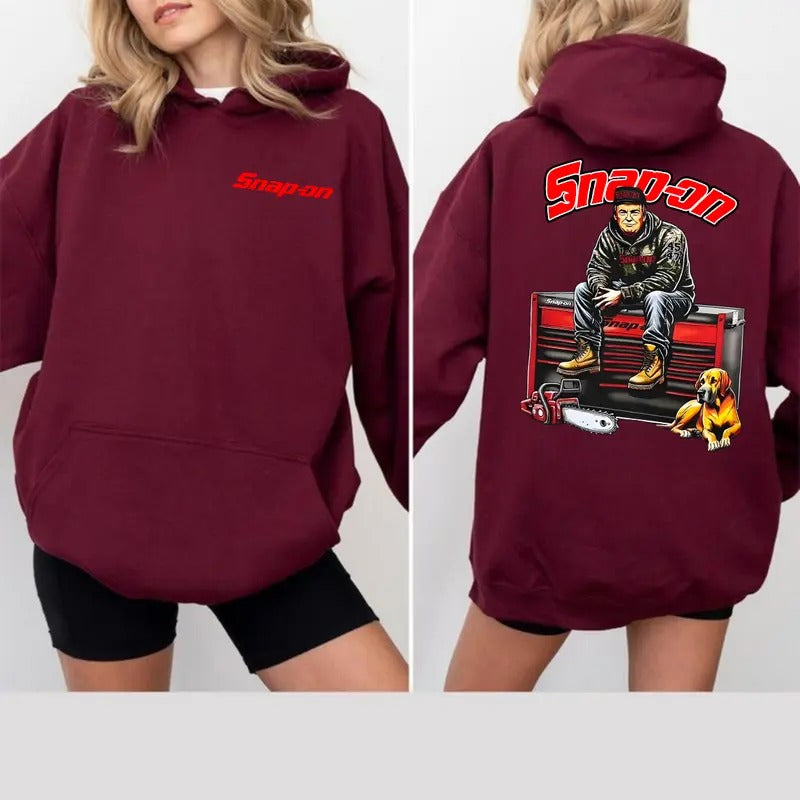 Snap-On Trummm 2 Sided Camo T-shirt Sweatshirt & Hoodie 100% Cotton 50/50 Cotton/Polyester Blend Classic Fit 1x1 Ribbed Cuffs with Spandex vintage clothing