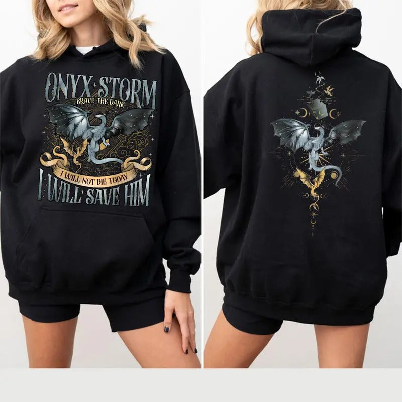 Fourth Wing Double-Sided Sweatshirt & Hoodie, 50/50 Cotton/Polyester Blend, Classic Fit, 100% Cotton, Classic Style for Fans