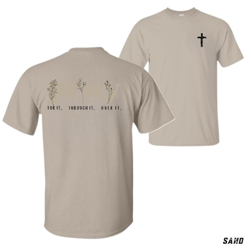 Pray Through It T-shirt Inspirational Christian Faith Tee Classic Fit Soft And Comfortable Tiktok Shop Store Perfect For Spiritual Encouragement Church And Casual Wear