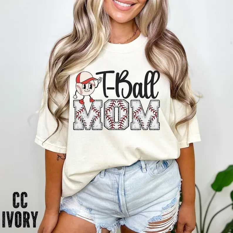 Premium T-Ball Mom Shirt, T-ball Mom T-Shirt, Mother's Day Gift, Baseball Mom Tee, Cute T-ball Mom gift, Mom Life Shirts