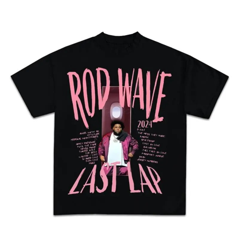 Premium Rod Wave The Last Lap 2024 T-Shirt, Sweatshirt, Hoodie, Rod Wave Design Pink Shirt, Rod Wave Last Lap Tour Shirt