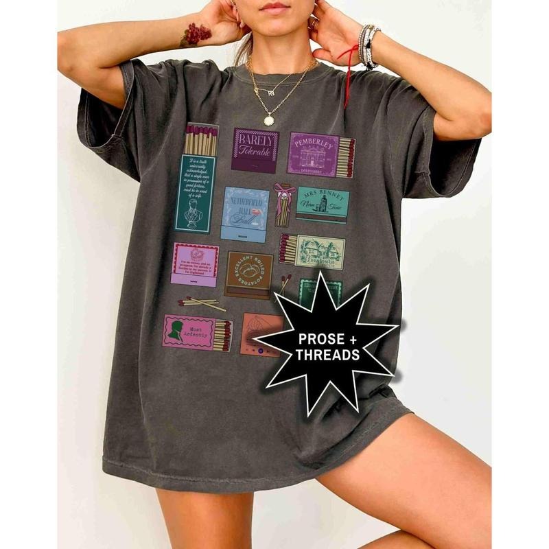 Pride And Prejudice Matchbox Collage Shirt, Pride And Prejudice Shirt Jane Austen Bookworm Shirt Read Shirt Light Academia Mr