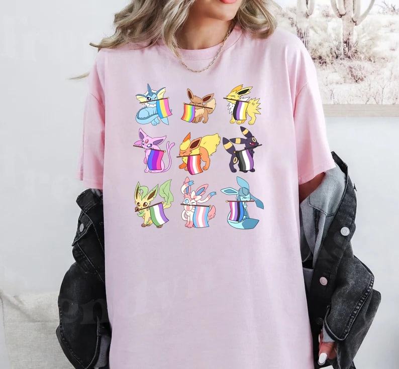 Pride Evolutions, LGBT Friendly Shirt, LGBTQ+ Support Shirt, Rainbow Shirt, LGBT Anime Shirts, Pride Flag Shirt.