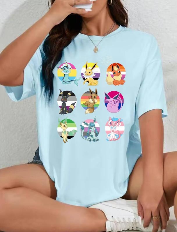 Pride Flag Eeveelutions, Eevee LGBTQ, Happy Pride Month, LGBT Friendly Shirt, LGBTQ+ Support Shirt, Rainbow Shirt,LGBT Pokemon Shirts,Pride Flag Shirtstyle{n002}3