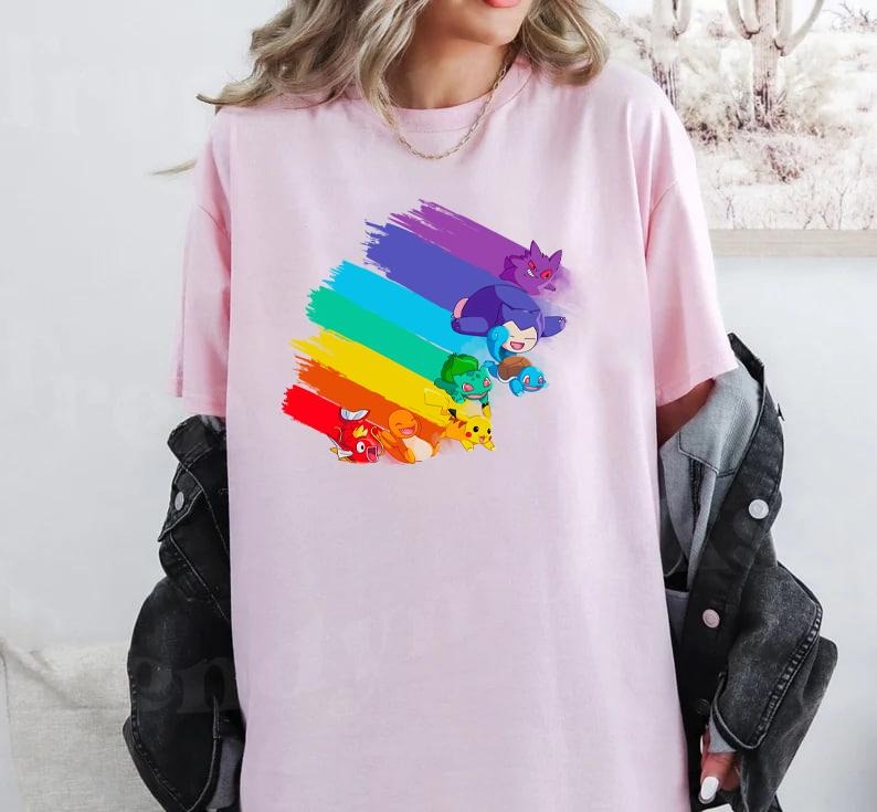 Pride Pokemon Shirt, Love Is Love, Happy Pride Month, LGBT Shirt, LGBTQ+ Support Shirt, Rainbow Shirt,LGBT Pokemon Shirts,Pride Flag Shirt