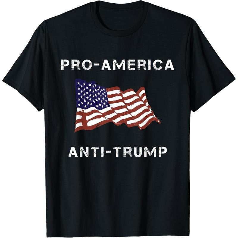 Pro-America Anti-Trump American USA Flag T-Shirt