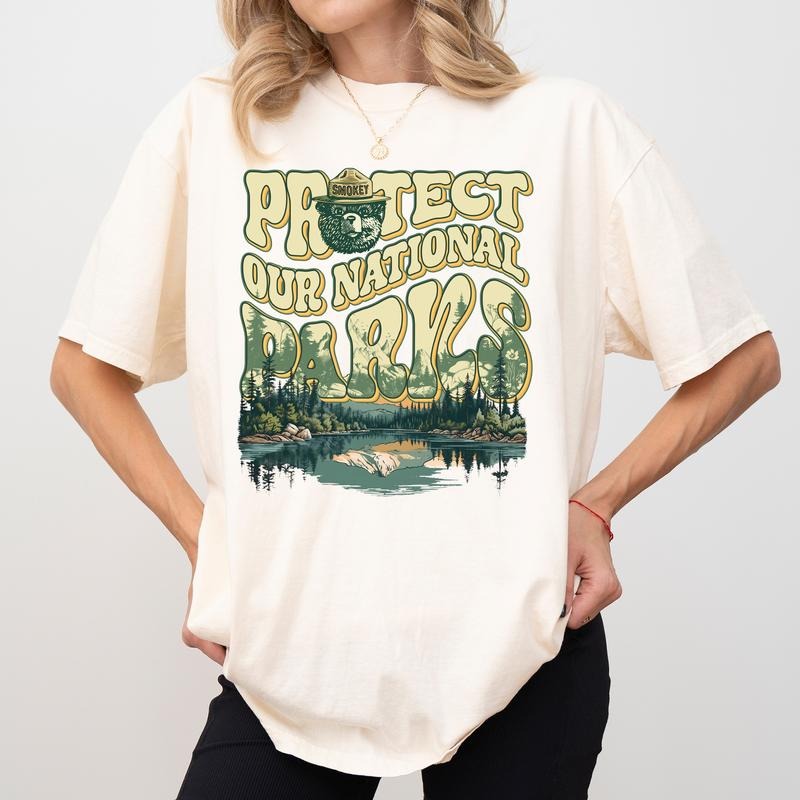 Protect Our National Parks Comfort Colors Shirt, National Park Trip T-shirt, Wildlife Graphic Tee, Earth Day Clothing, Nature Lover Outfits