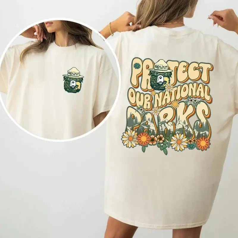 Protect Our National Parks Crew Neck shirt, There's No planet B, Retro Parks Sweatshirt, Indie Camping Granola Girl Gorpcore Cr
