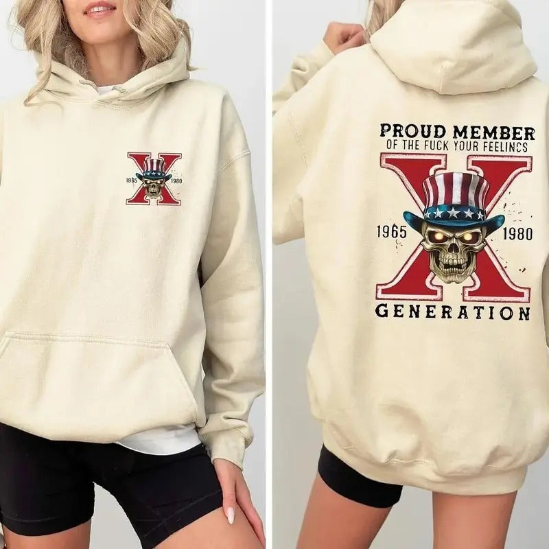 Proud Member Fck Your Feelings Generation X Shirt, Vintage Design Trending Halloween Sweatshirt, T - Shirt, Hoodie