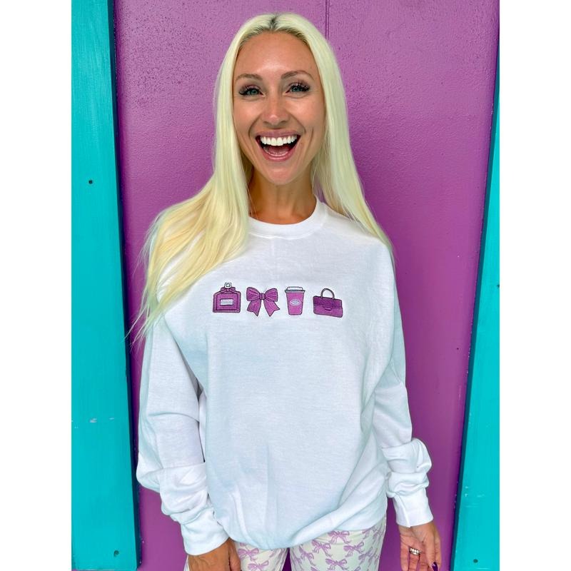 Purple Princess Embroidered Sweatshirt