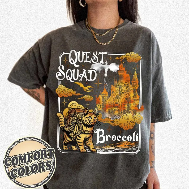 Quest Squad Broccoli Comfort Colors Shirt, Onyx Storm Shirt, Fourth Wing, Xaden Riorson, Ridoc Romantasy Fan Shirt, Dragon Rider, Bookish Teestyle{n002}2