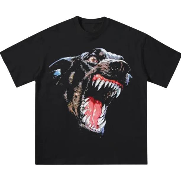Rage Dog T-Shirt, Unisex Vintage Graphic Tees Gothic Grunge Y2k Emo Scene Amity Affliction Style Clothes Women Streetwear