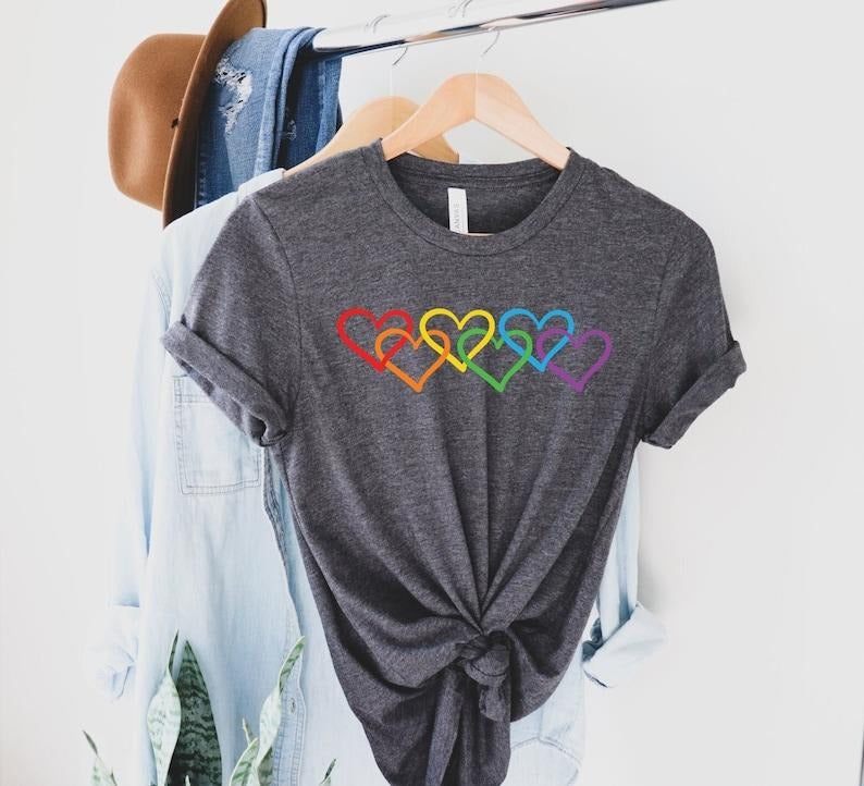 Rainbow Heart Shirt, Love is Love Rainbow Heart Shirt, Pride Rainbow Heart T Shirt, Pride Pocket Shirt, Perfect Gift, LGBT Tee, Gay Shirt