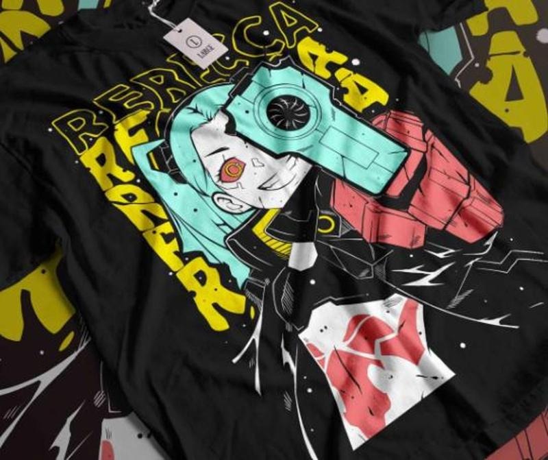 Rebecca Shirt- Cyberpunk Edgerunner, Anime Game Final Boss, Top Anime Sweatshirt, Manga Lover Shirt, Graphic Tee, Otaku Ropa Sweater, Clothing Merch Gift