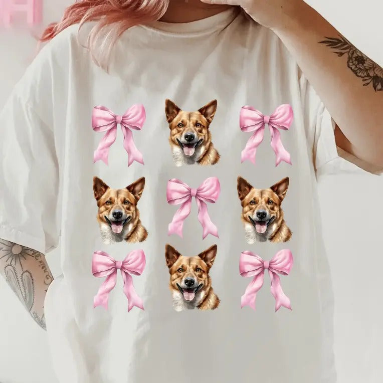 Red Heeler with bows Shirt ~ Unisex Apparel Relaxed Fit Printed In The USA Clothing Womenswear Casual Comfort Cotton Top Athletic Boho Chicbrown chihuahua