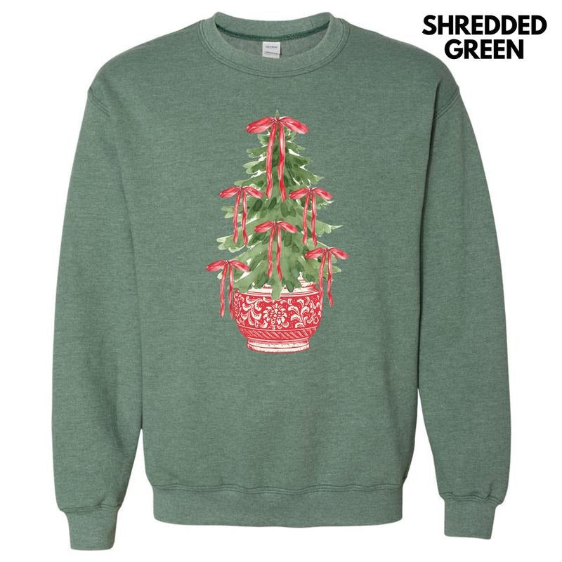 Red Potted Christmas Tree Sweatshirt 'NLB'