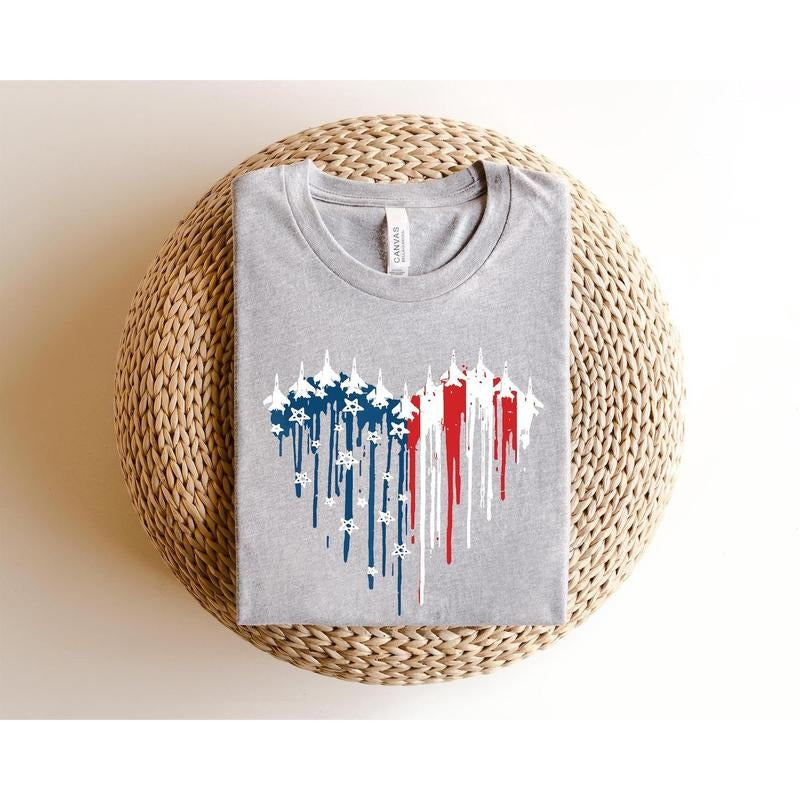 Red White Blue Air Force Flyover Shirt,4th Of July Shirt,Red Wine Blue,Independence Day Shirt,Gift For Women,American Flag,Red White Blue