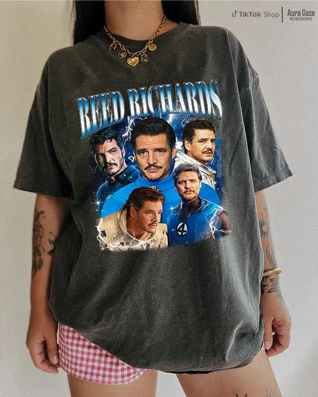 Reed Richards - Pedro Pascal Comfort Colors Unisex Tshirt For Fan, Pedro Pascal Retro Bootleg Shirt, Movie Merch, Celebrity Crush Merch