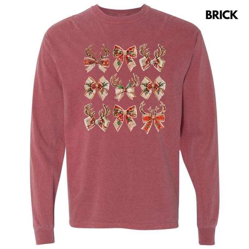 Reindeer Coquette Collage Long Sleeve Comfort Colors T-Shirt 'NLB'