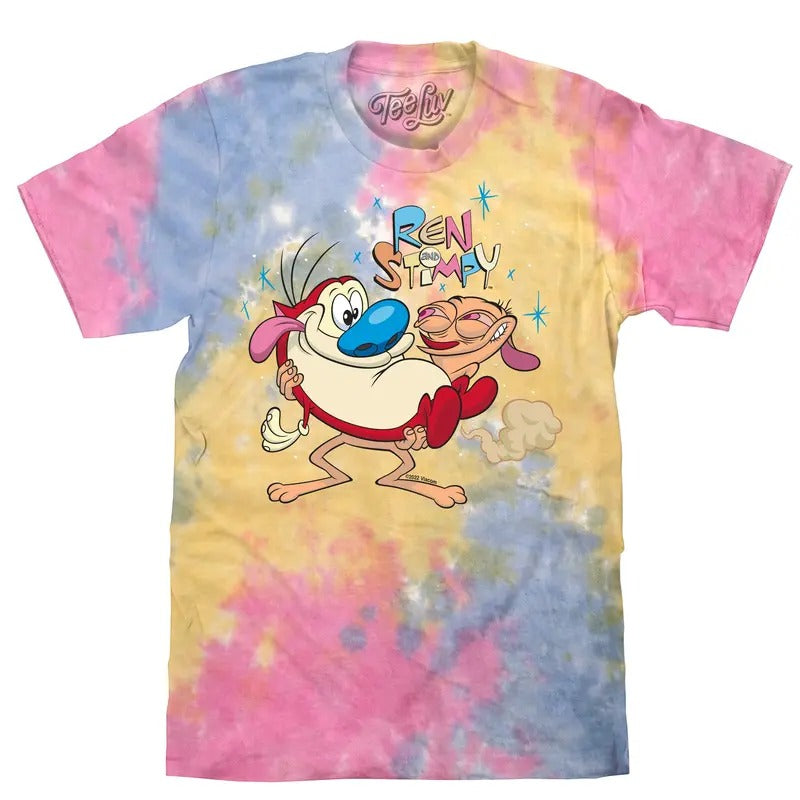 Ren & Stimpy Slap Tie Dye T-Shirt - Sherbert Tie Dye