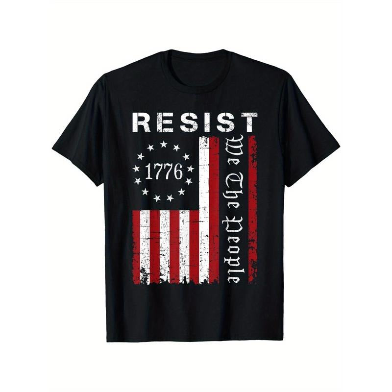 Resist Hands Off Vintage We The People American Flag Protest T-Shirt