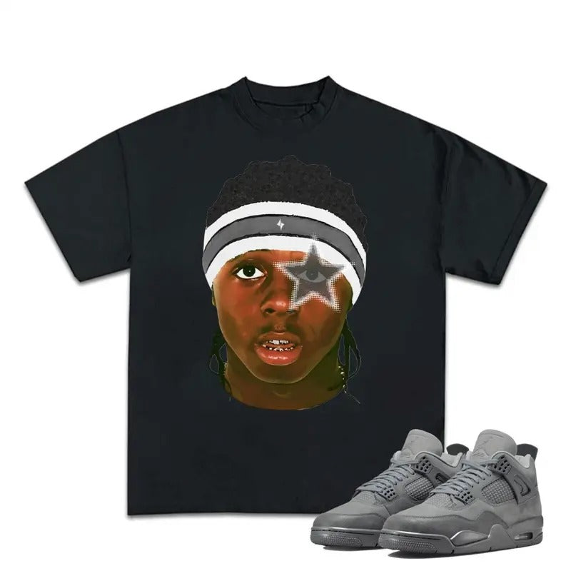 Retro 4S Wet Cement Unisex Shirt, Weezy Wayne Star Big Face Unisex T-shirt, Shirt To Match Sneaker, Hiphop Rap Tee, Streetwear Y2K Shirt Cotton Menswear Oversized Clothing Top Tshirt