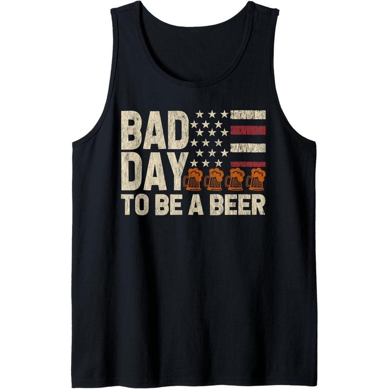 Retro Bad Day To Be A Beer USA Flag Beer 4th of July Tank Top