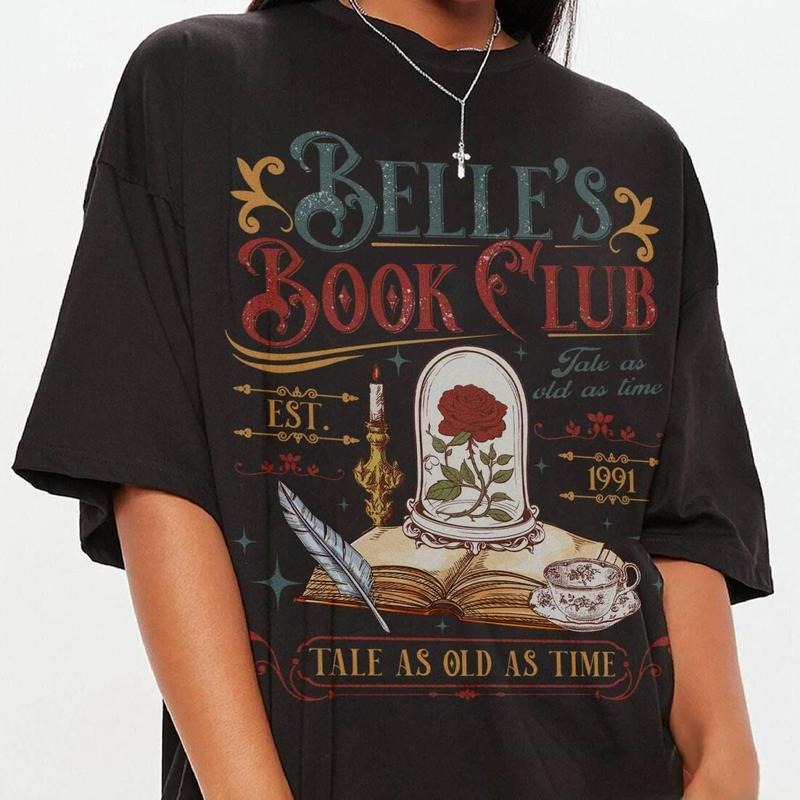 Retro Belle's Book Club Shirt, Tale As Old As Time Beauty And The Beast Shirt, Vintage Belle Princess Shirt, Book Lover Gift