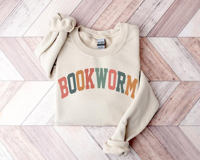 Retro Bookworm Sweatshirt,Teacher Book Sweatshirt,Reading Shirt, ESL Teacher Sweatshirt, Cute Teacher Reading Sweatshirt