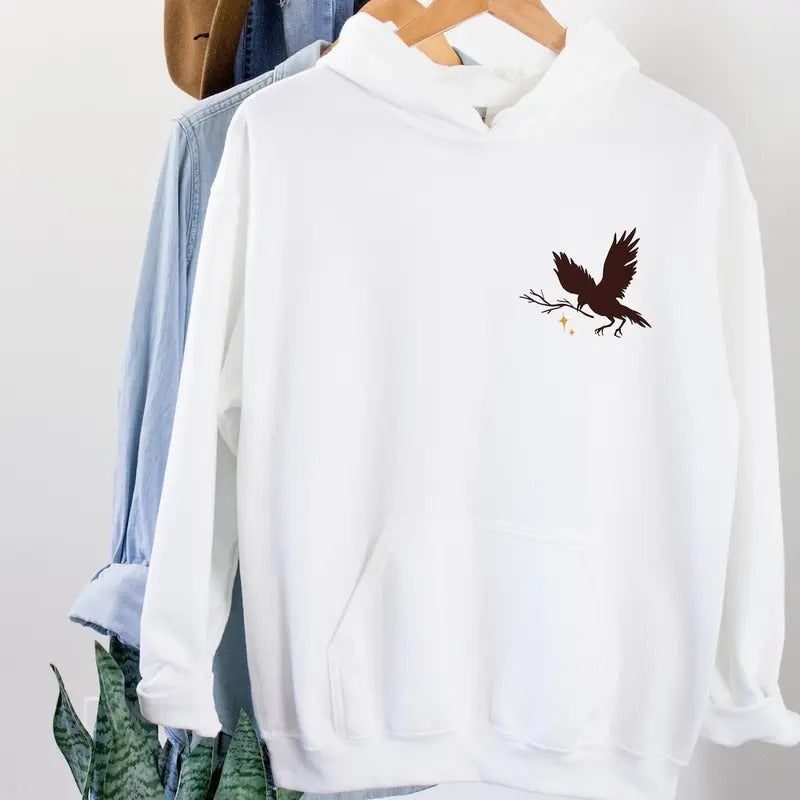 Retro Calestial Bird And Moon Hoodie,Back and Front Both Printed Hoodie, Trendy Crewneck Aesthetic Hoodie, Bird lover gift, Celestial Bird T-shirt, sweater and Hoodie