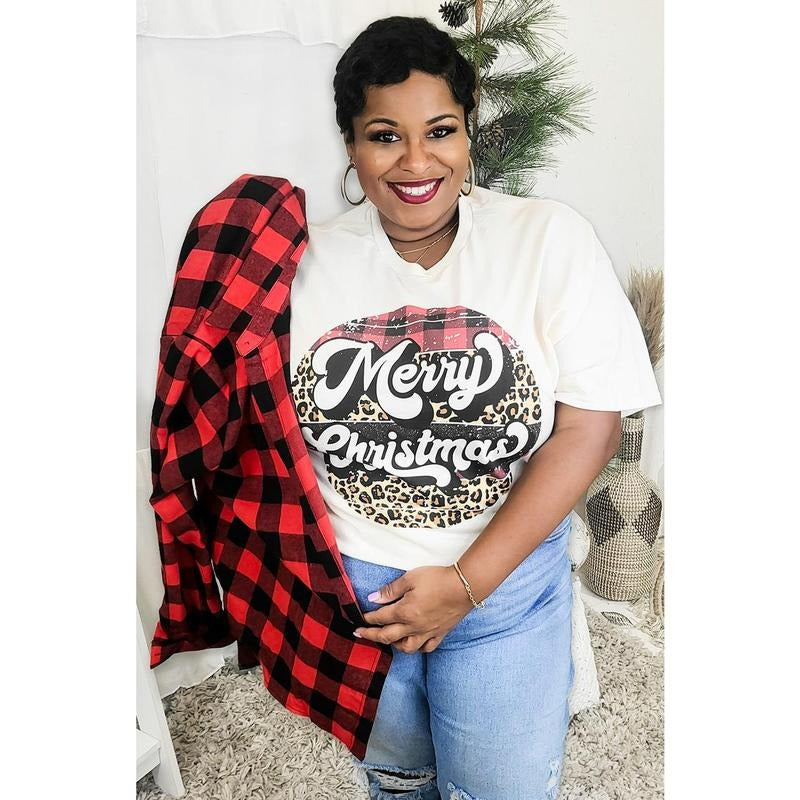 Retro Cheetah Merry Christmas T-Shirt